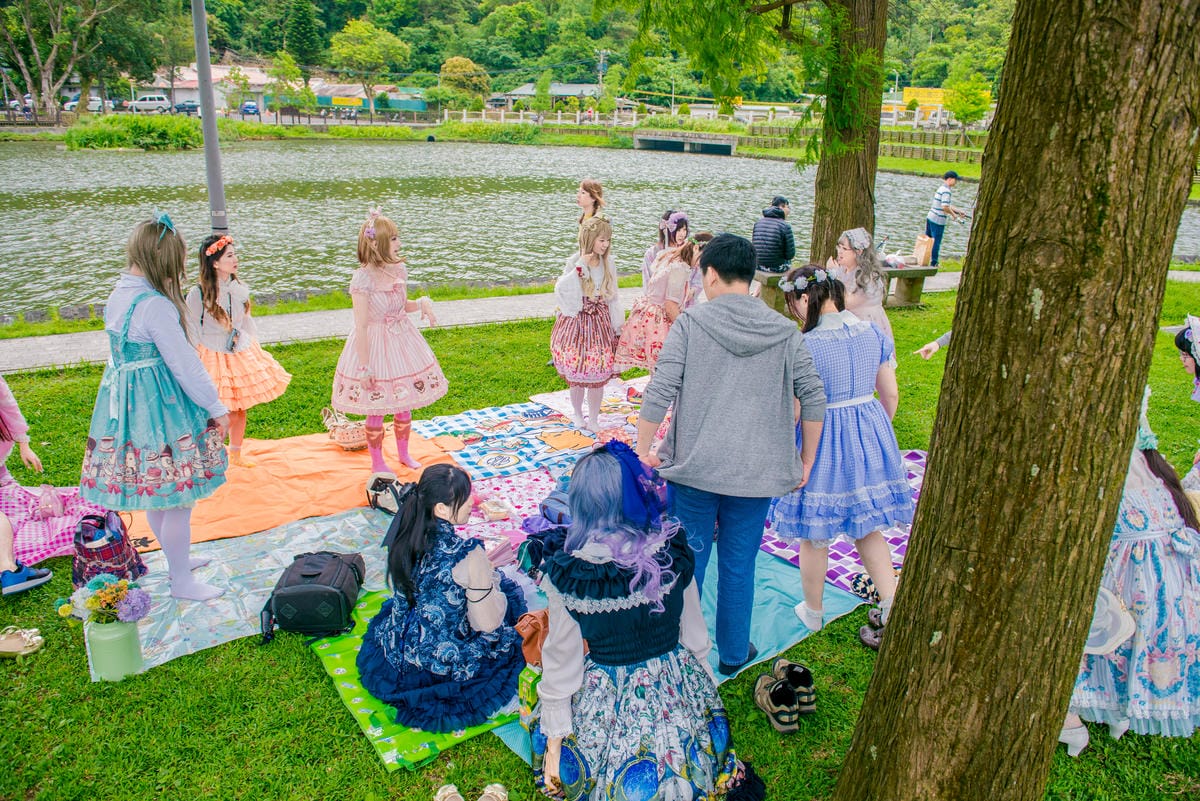 花見。湖畔野餐聚 花見。湖畔野餐聚