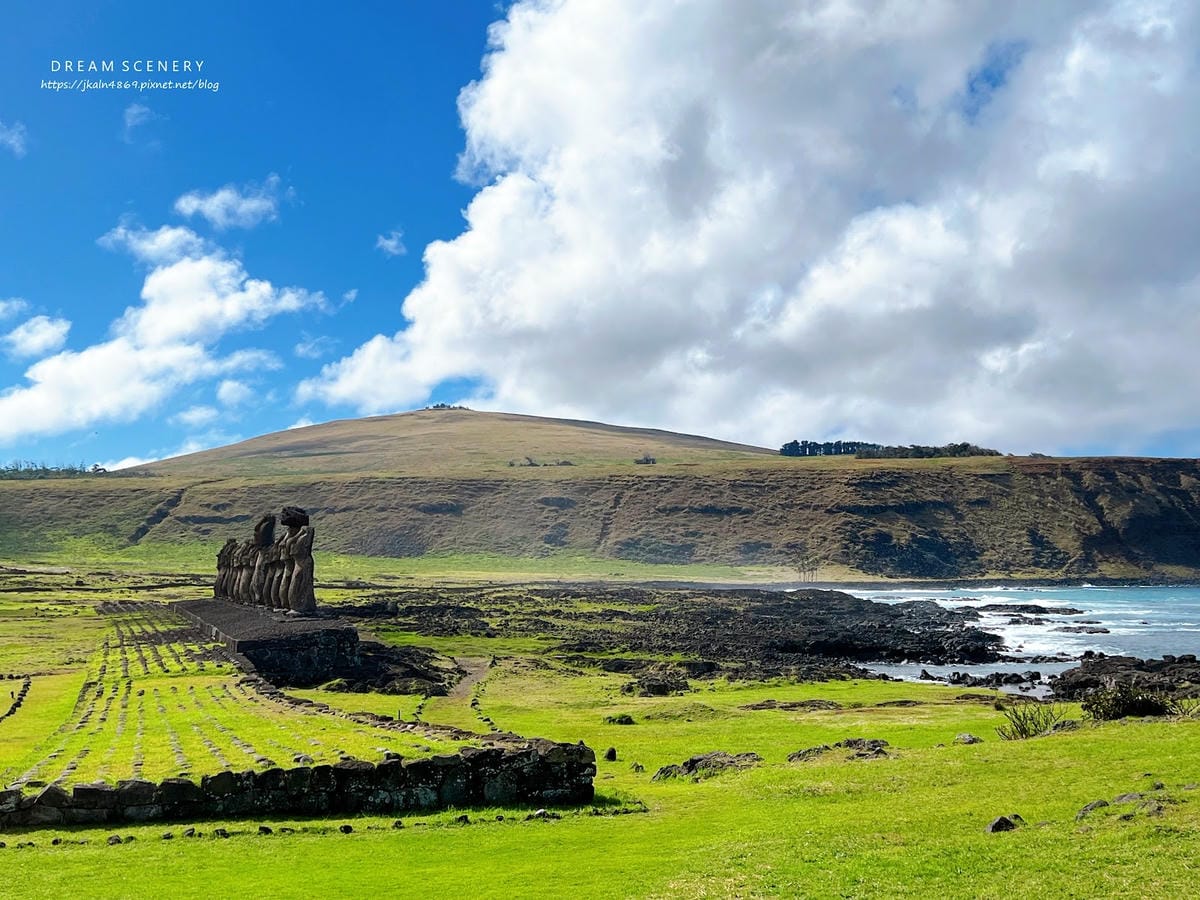 【智利-Easter Island】復活節島上最大的石像平台 【智利-Easter Island】復活節島上最大的石像平台