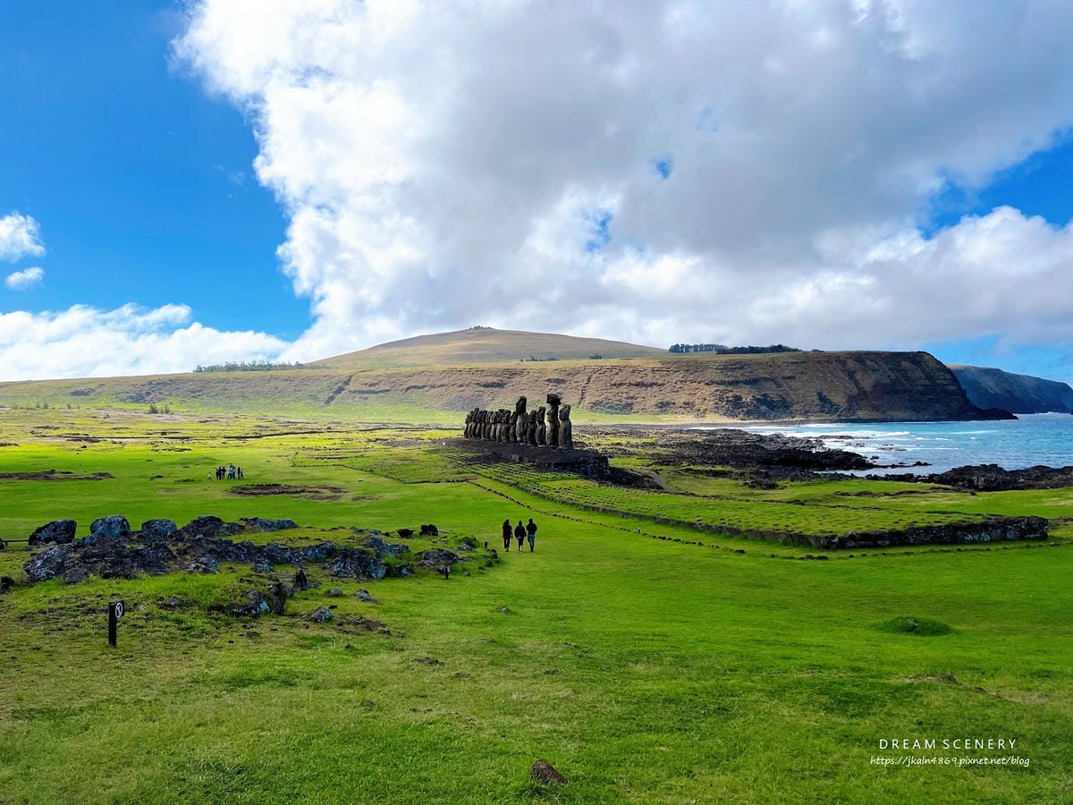 【智利-Easter Island】復活節島上最大的石像平台 【智利-Easter Island】復活節島上最大的石像平台